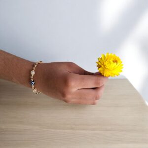 Pulsera de cuarzo con piedra ojo turco