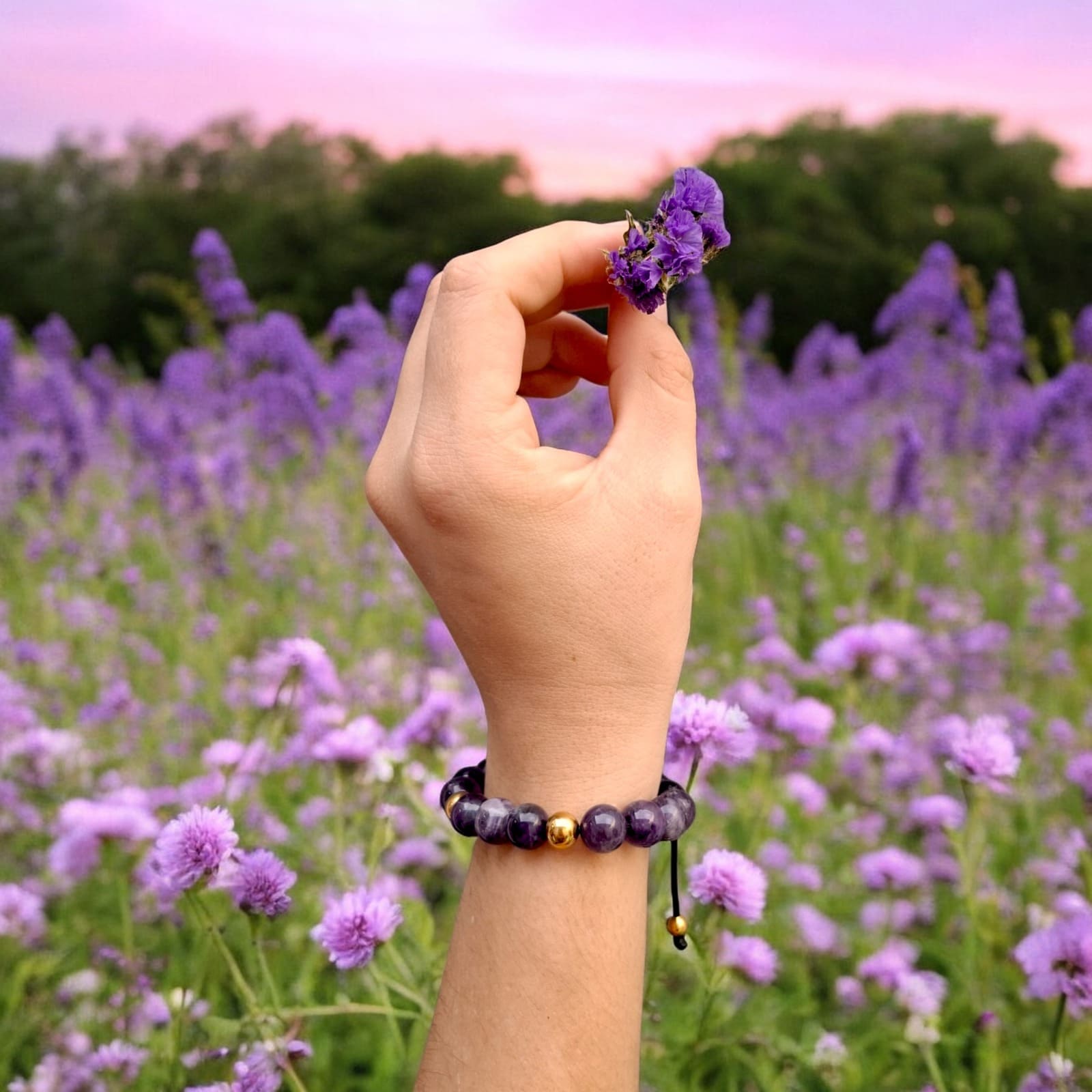 pulsera energética con piedra amatista