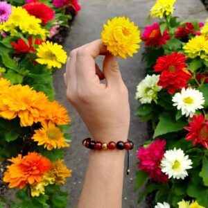 Pulsera jaspe rojo y ojo de tigre para conectar con la energía de la tierra